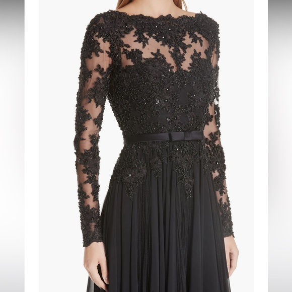 NWT Beaded Silk A-Line Gown - Picture 4 of 8